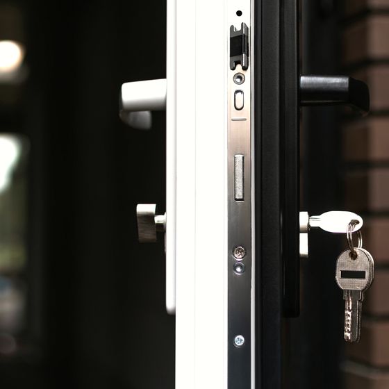 Keys in the lock of a front door
